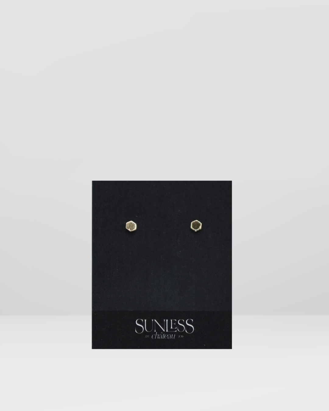 Gold Hexagon Studs